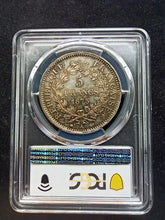 Charger l&#39;image dans la galerie, France : 5 Francs Silver Hercule 1873 A ; PCGS : MS 62
