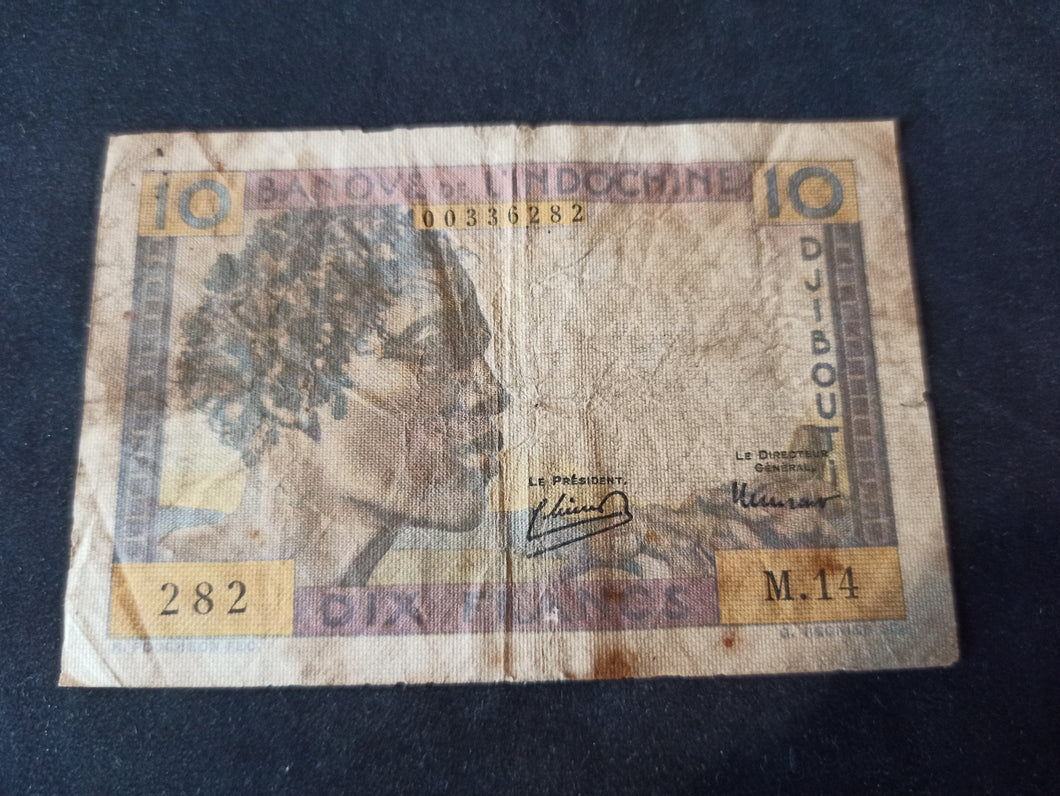 Indochine ; Djibouti : 10 Francs 1946