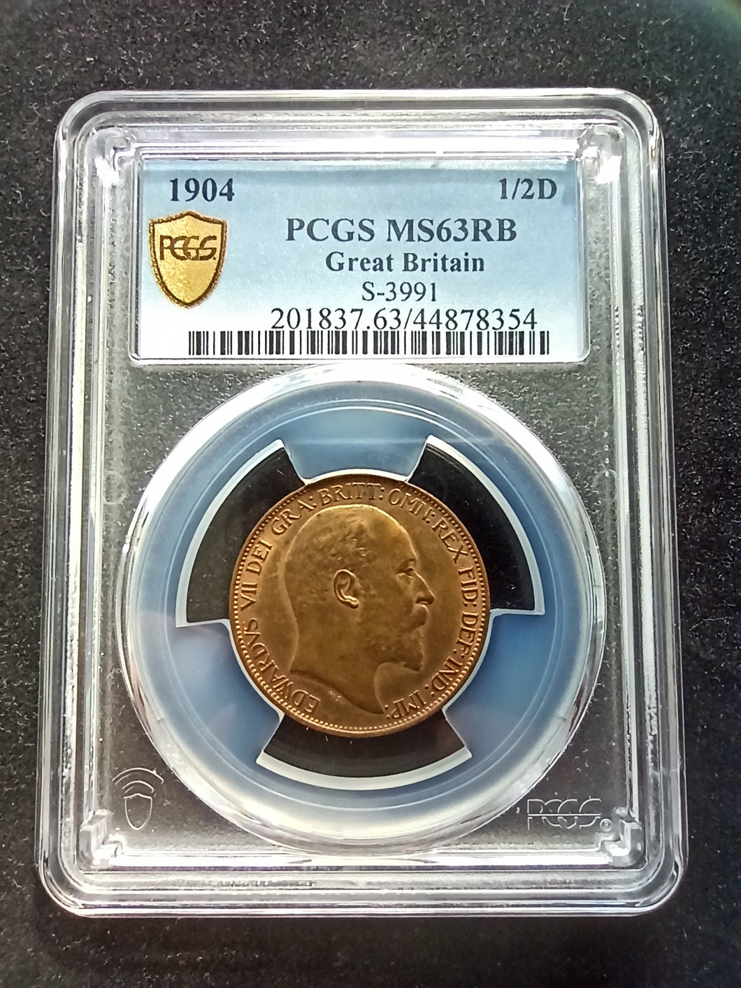 Great Britain : Half 1/2 Penny 1904 ; PCGS MS 63