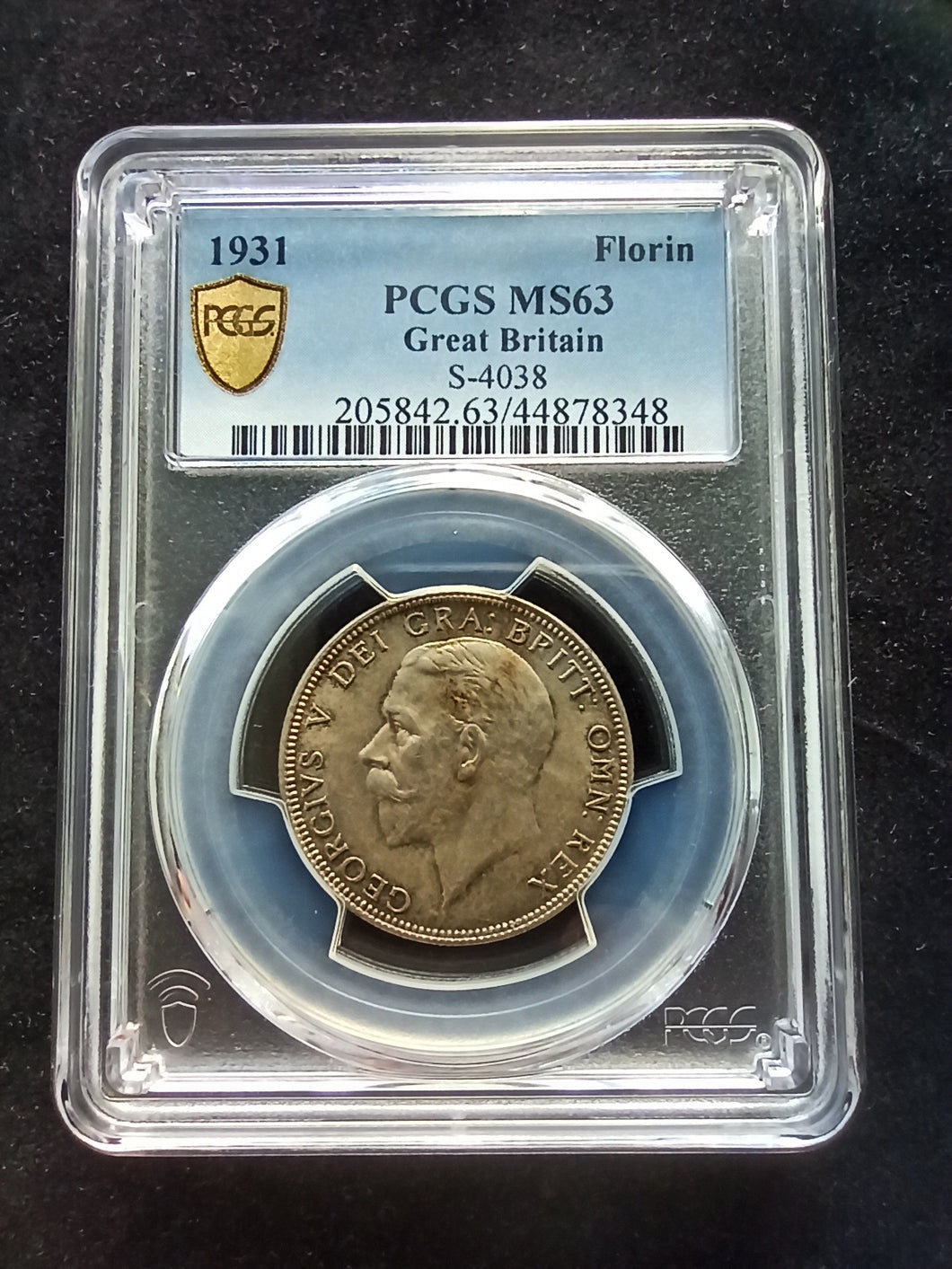 Great Britain : One Florin Silver 1931 ; PCGS MS 63