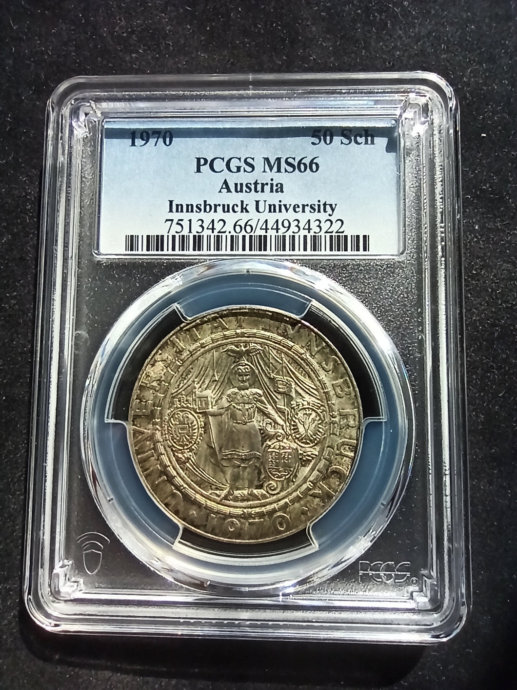 Austria : 50 Shillings Silver 1970 ; PCGS : MS 66