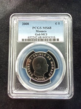 Charger l&#39;image dans la galerie, Monaco : 5 Euro 2008 Albert II ; PCGS MS 68
