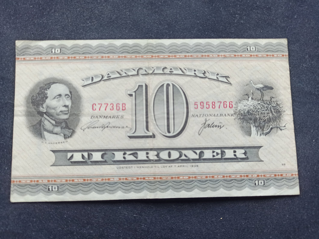 Danemark : 10 Kroner 1936
