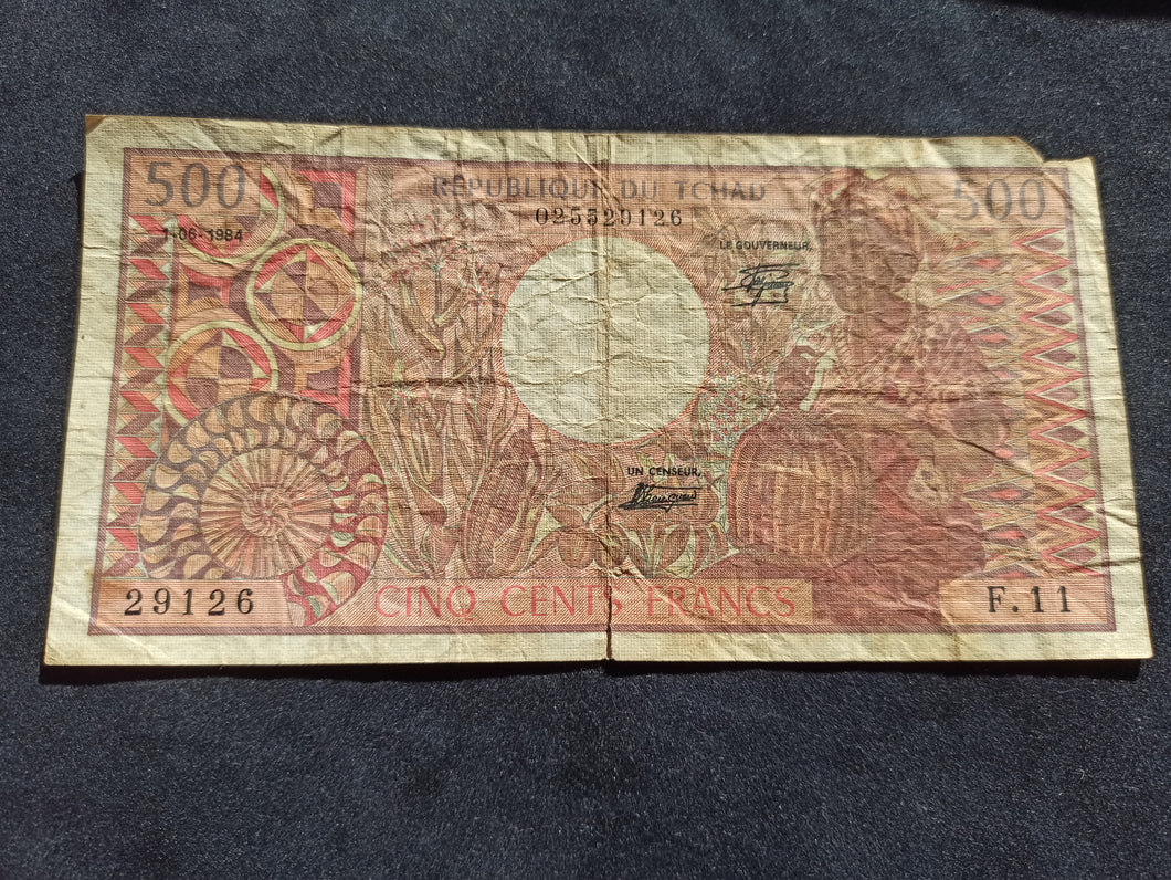 Tchad : 500 Francs 1974 Sign 5