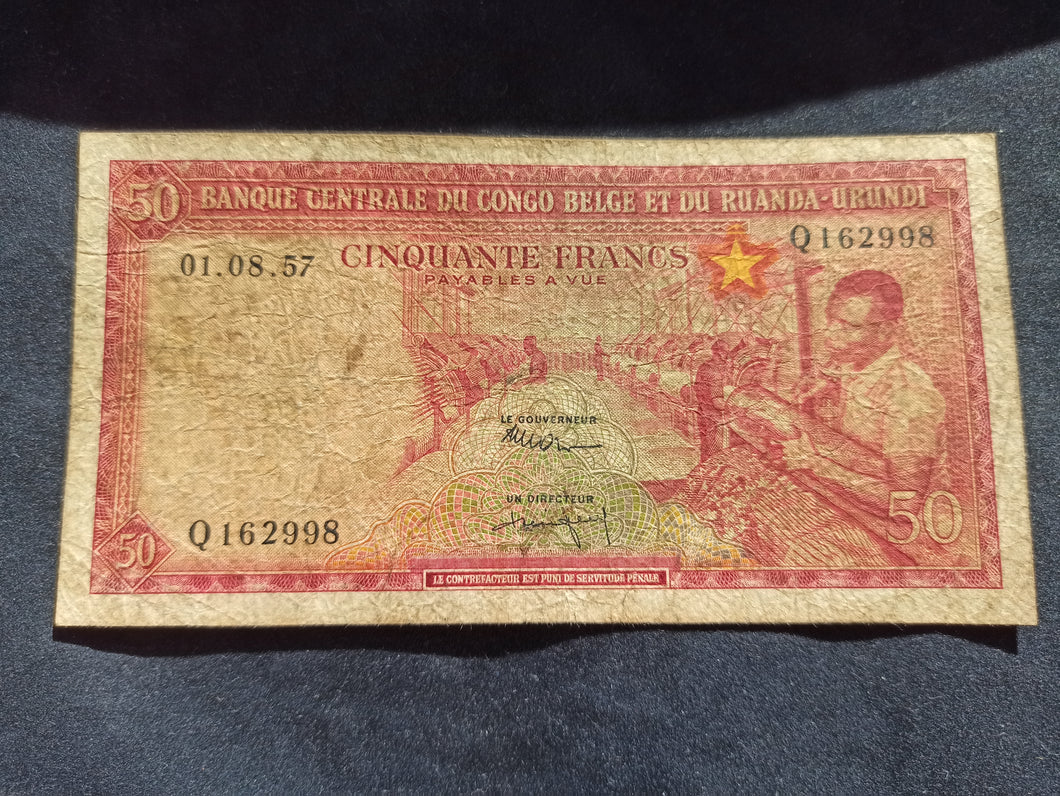 Congo Belge : 50 Francs 1957