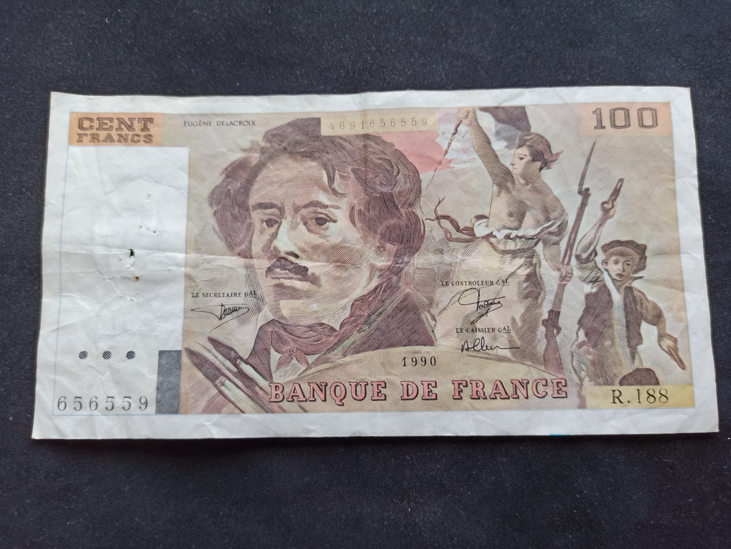 100 Francs Delacroix 1990 Alphabet R 188