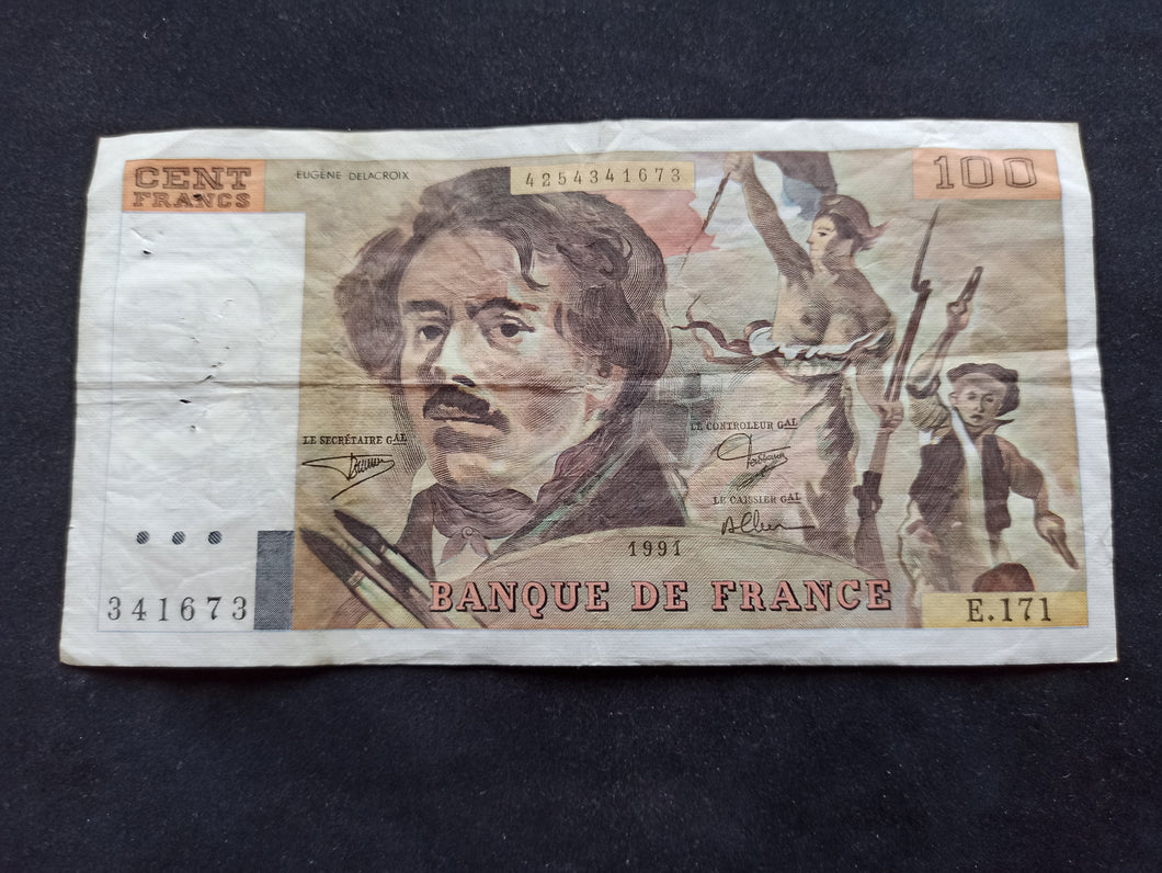 100 Francs Delacroix 1991 Alphabet E 171 GF