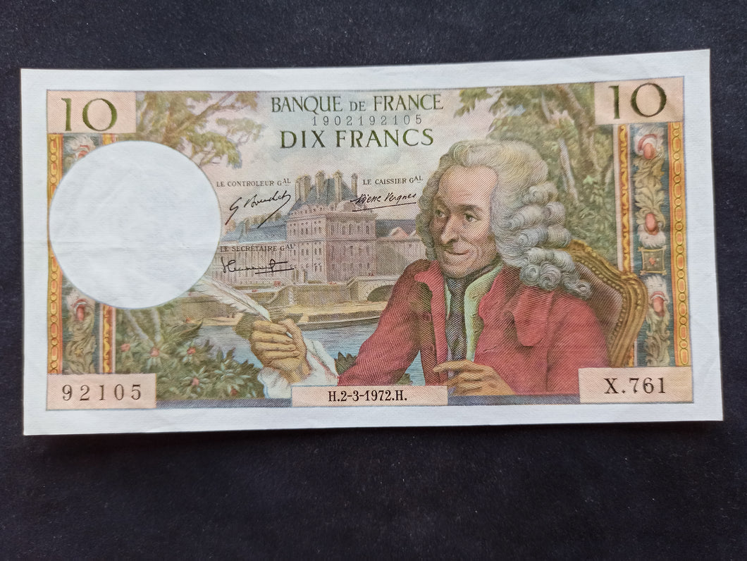 10 Francs Voltaire (2-3-1972)