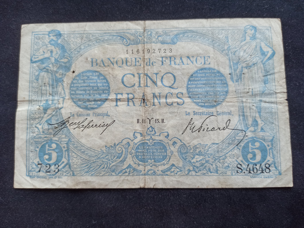 5 Francs Bleu (11 Mars 1915)