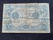 Charger l&#39;image dans la galerie, 5 Francs Bleu (30 Mars 1915)
