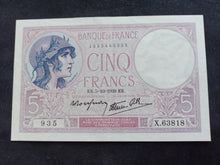 Charger l&#39;image dans la galerie, 5 Francs Violet (5-10-1939)
