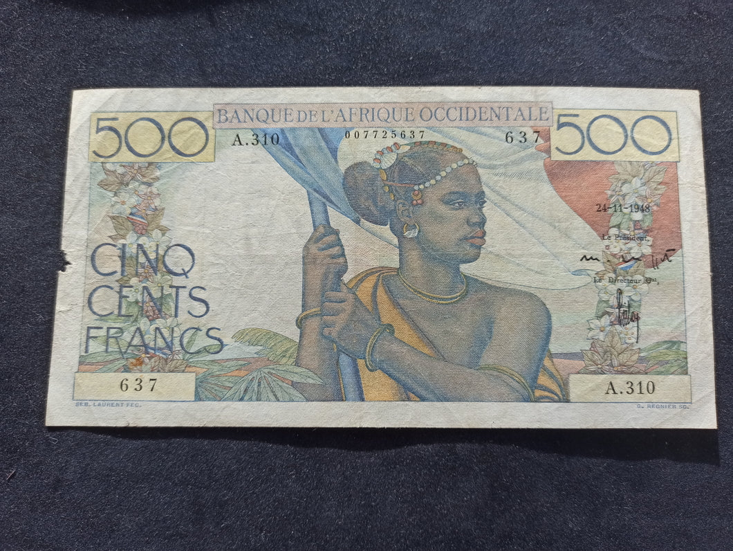 Afrique Occidentale : 500 Francs (24-11-1948)
