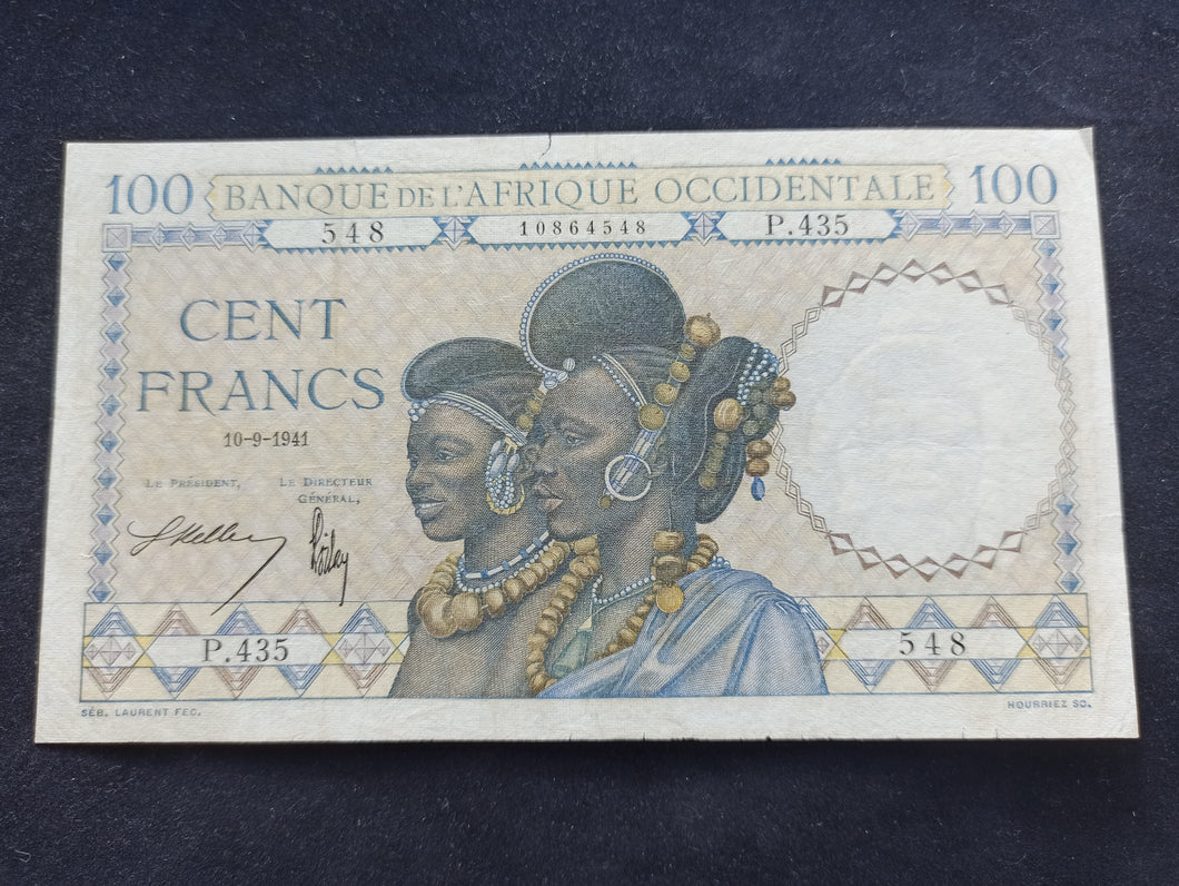 Afrique Occidentale : 100 Francs (10-9-1941)