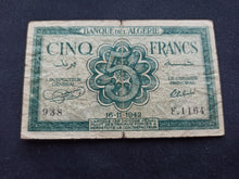 Charger l&#39;image dans la galerie, Algérie : 5 Francs 1942

