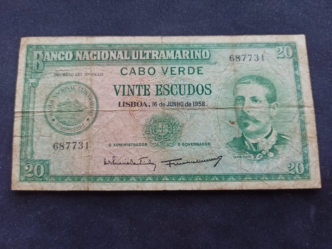 Cabo Verde : 20 Escudos 1958