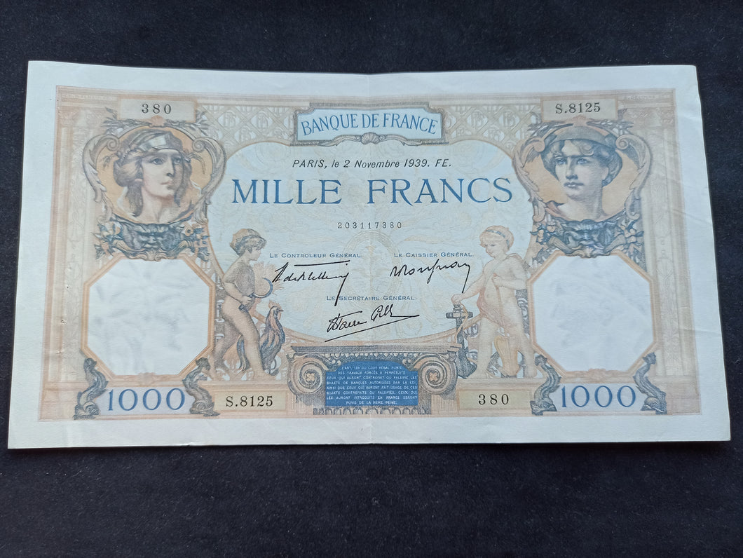 1000 Francs Cérès & Mercure (2-11-1939) Qualité