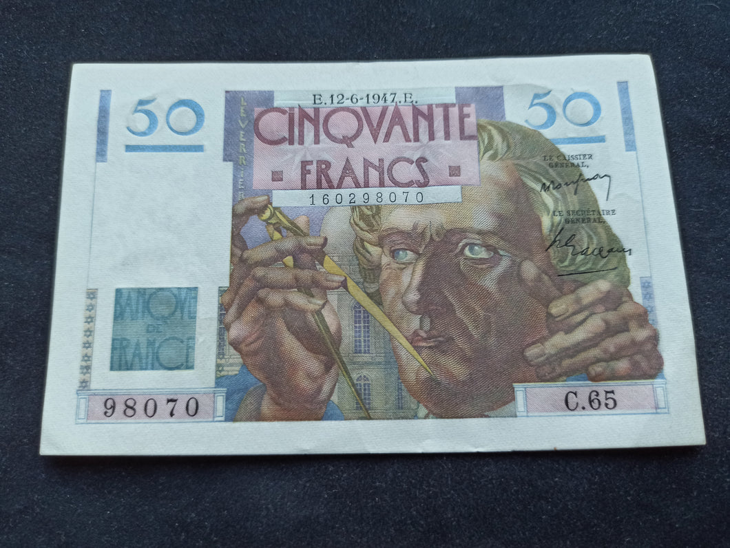 50 Francs Verrier (12-6-1947) Qualité