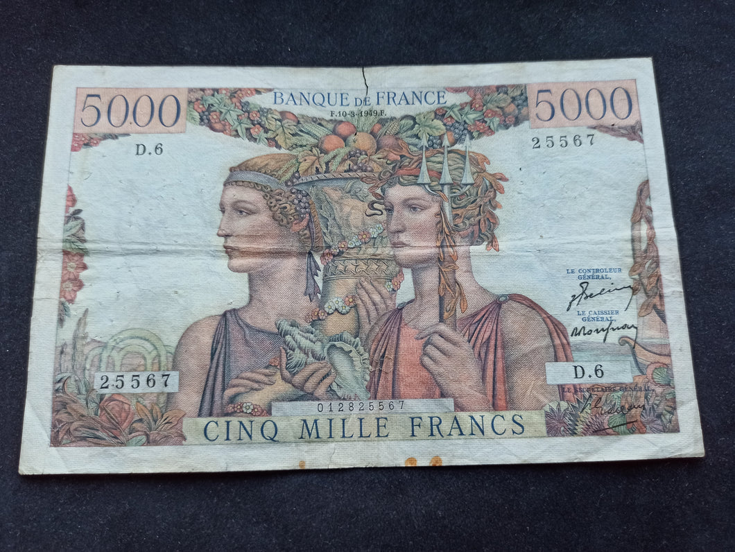 5000 Francs Terre & Mer (10-3-1949)