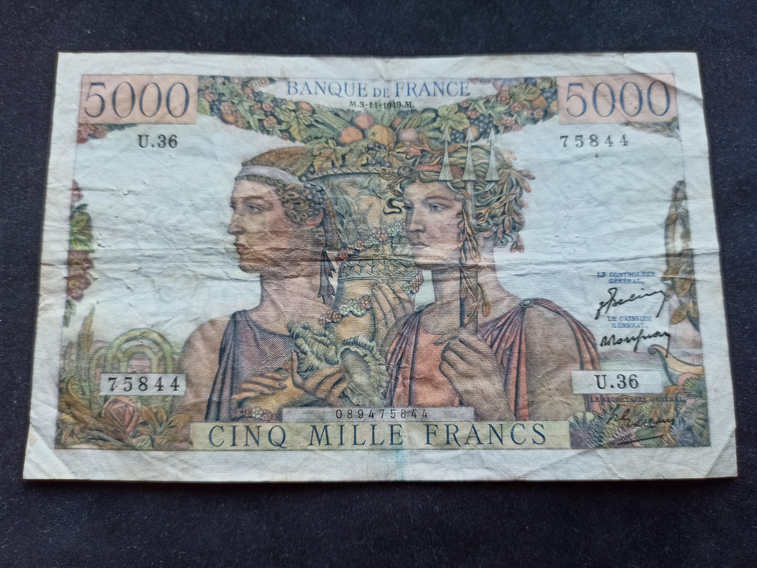 5000 Francs Terre & Mer (3-11-1949)