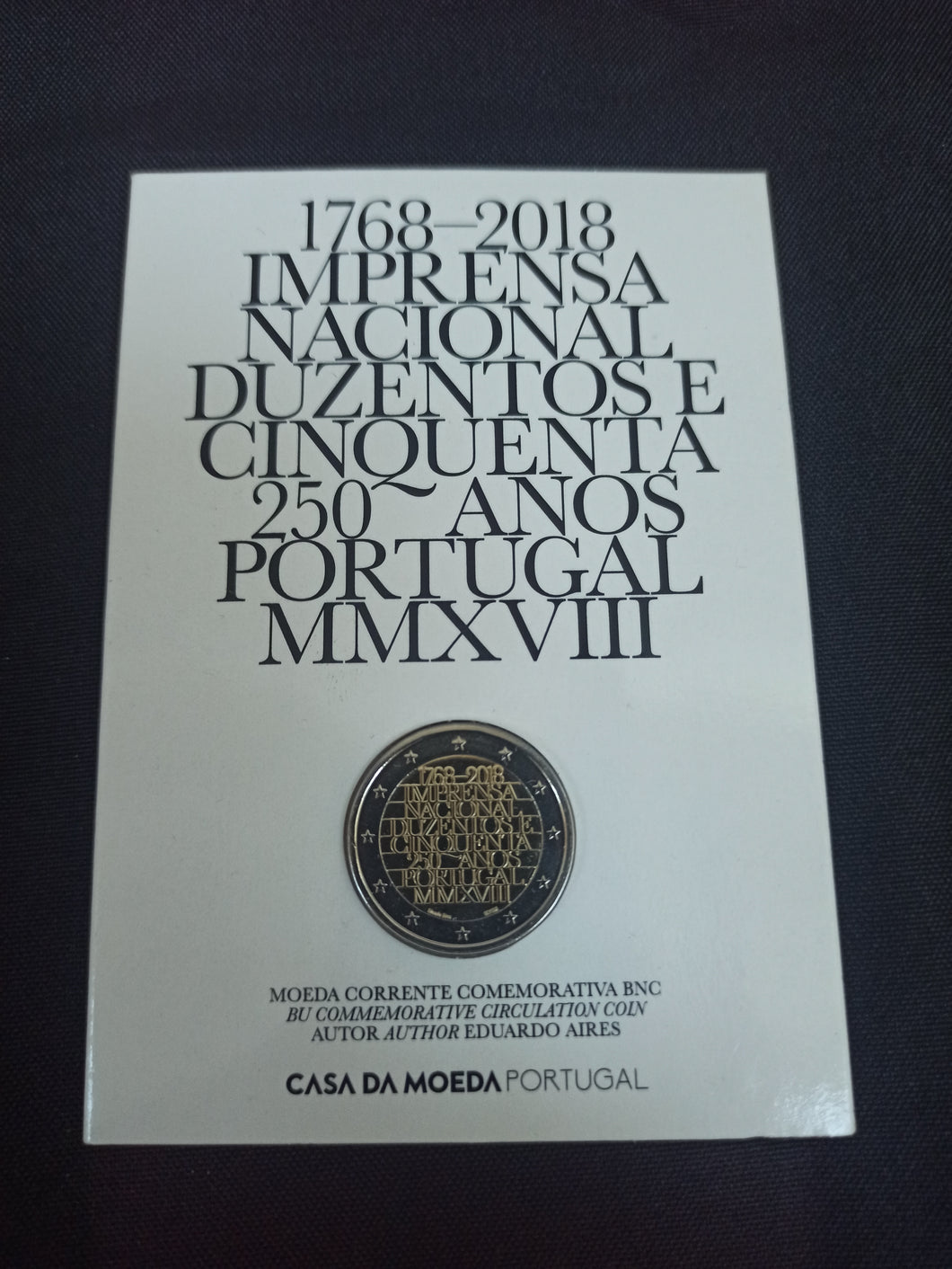 Coincard 2 Euro Portugal 2018 : Imprimerie