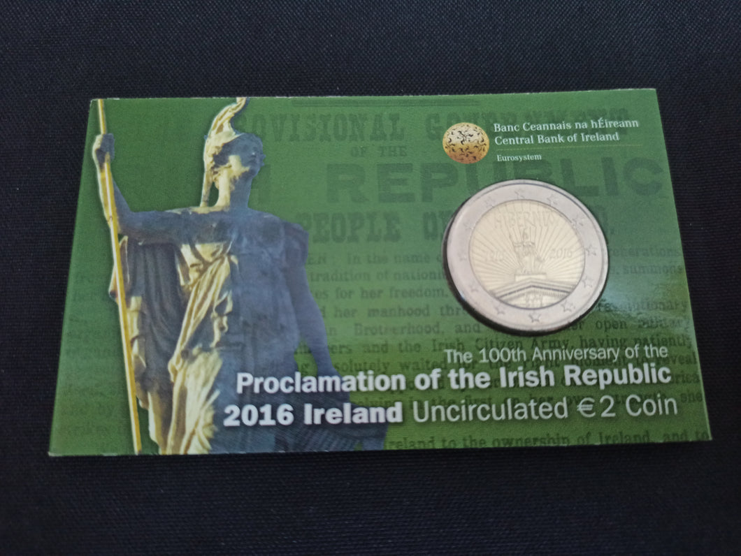 Coincard 2 Euro Irlande 2016 : 100 Ans insurrection de Pacques
