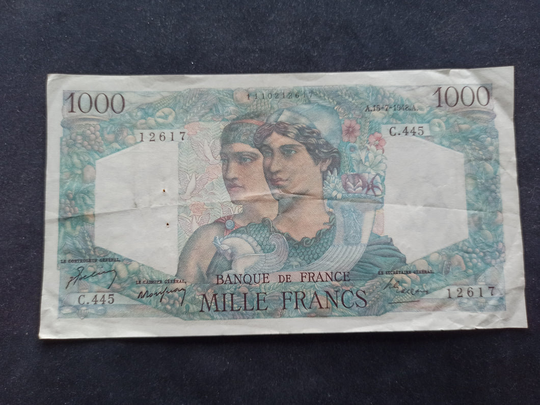 1000 Francs Minerve & Hercule (15-7-1948)