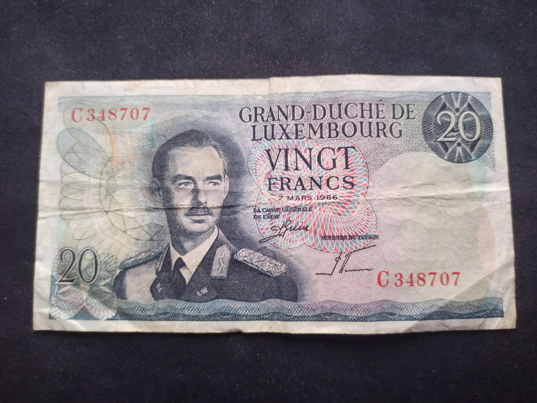 Luxembourg : 20 Francs 1965
