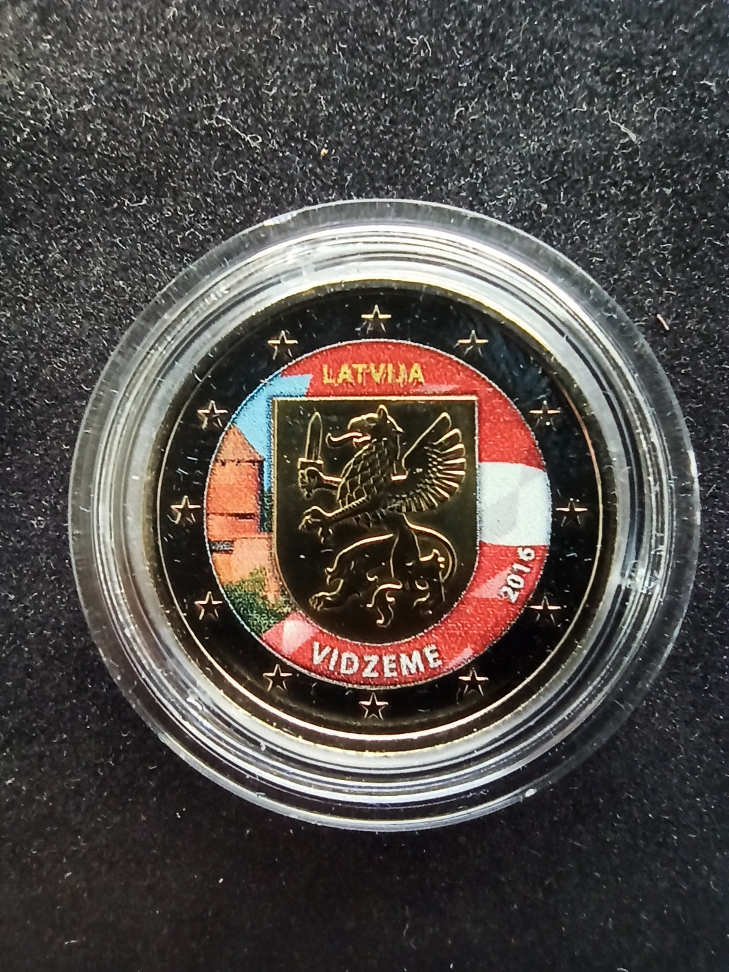 2 Euro Commémorative Lettonie 2016 : Région Vidzeme ;  Couleur / Colorisé