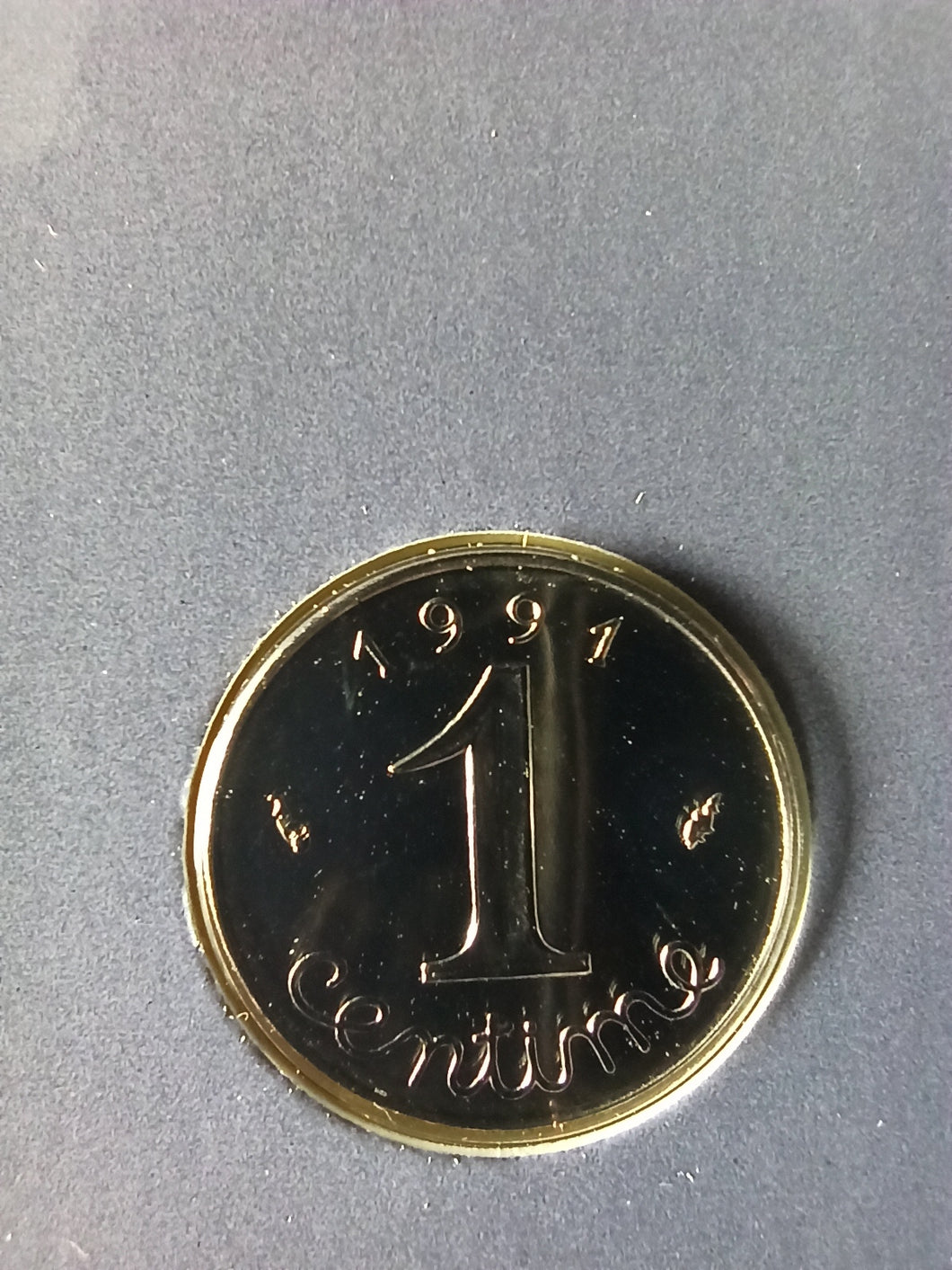 Un Centime 1991 issu du Coffret BU ; Frappe Médaille 2500 Ex