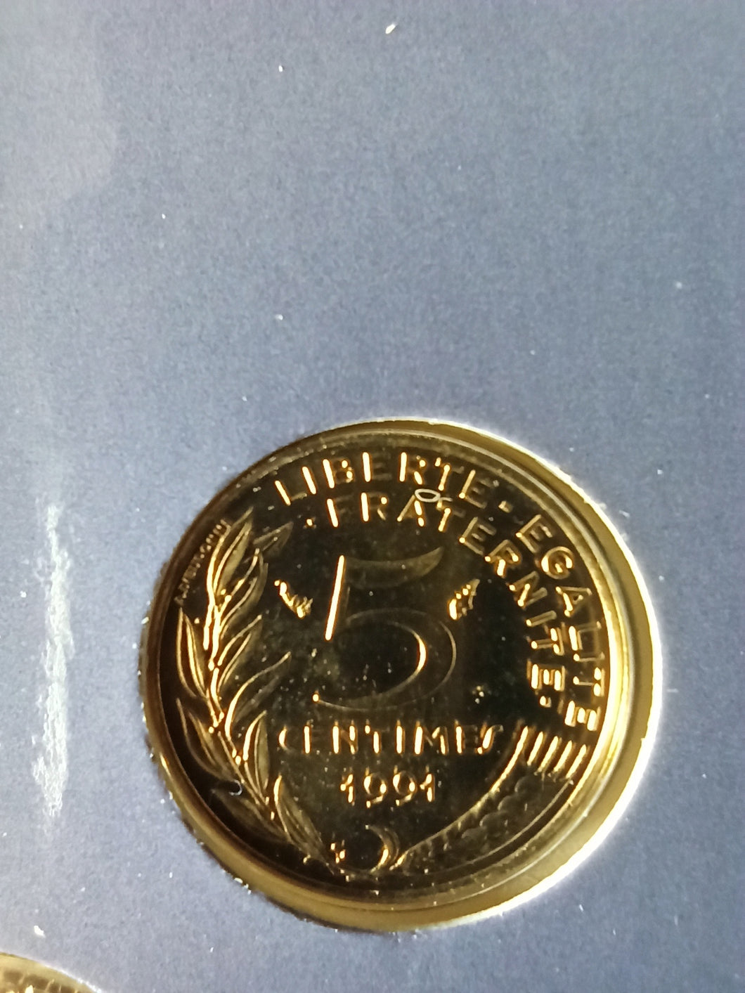5 Centimes Marianne 1991 issu du Coffret BU ; Frappe Médaille 2500 Ex