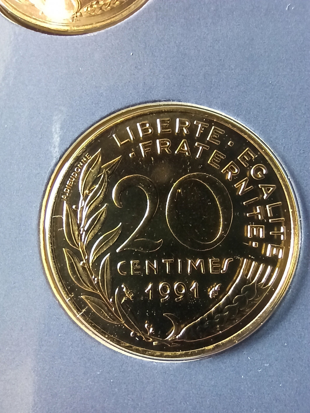 20 Centimes Marianne 1991 issu du Coffret BU ; Frappe Médaille 2500 Ex