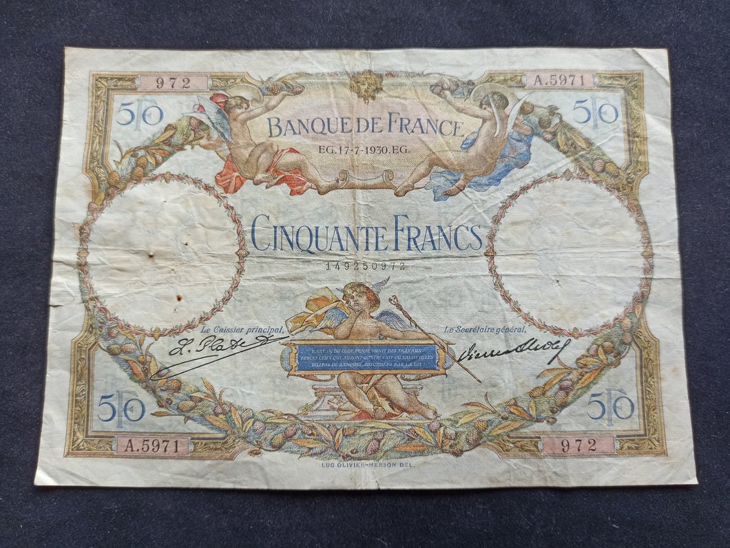 RARE : 50 Francs Merson (17-7-1930)