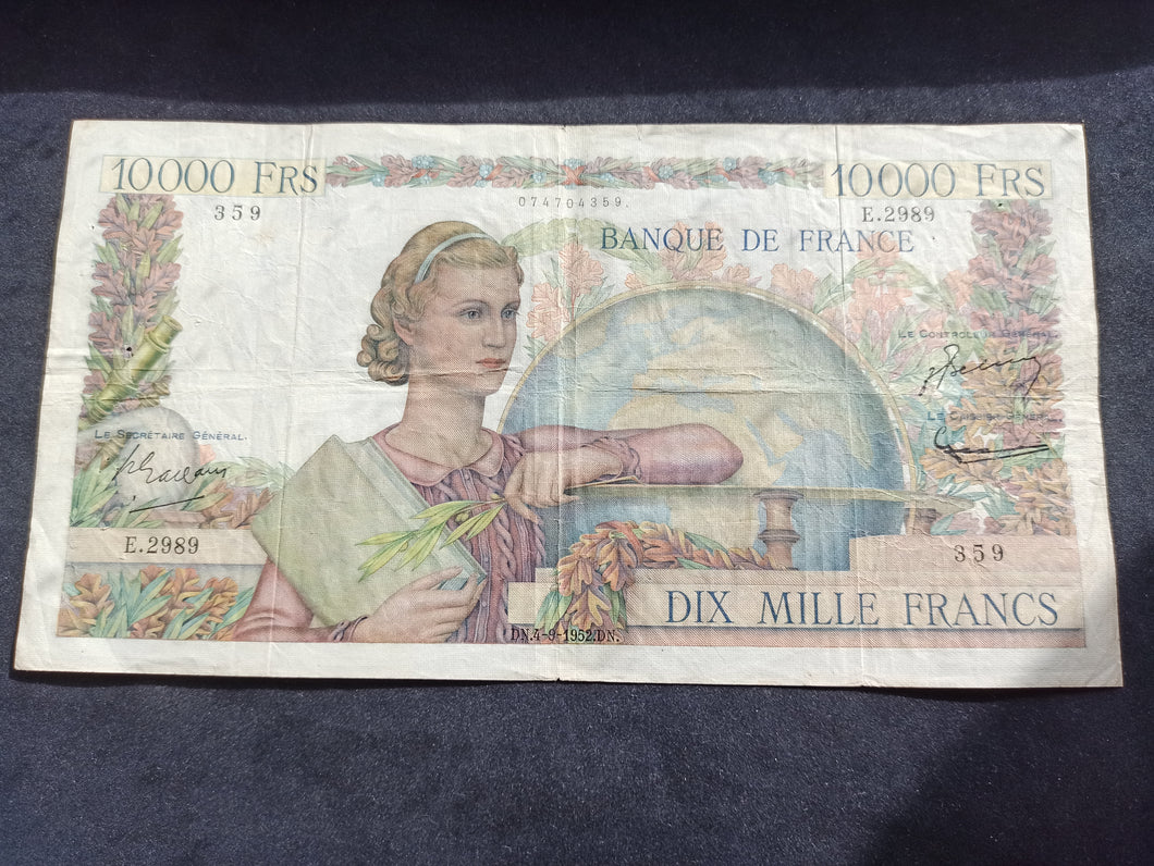 10000 Francs Génie (4-9-1952)