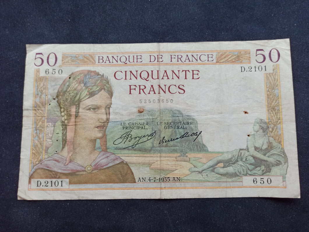 50 Francs Cérès (4-7-1935)