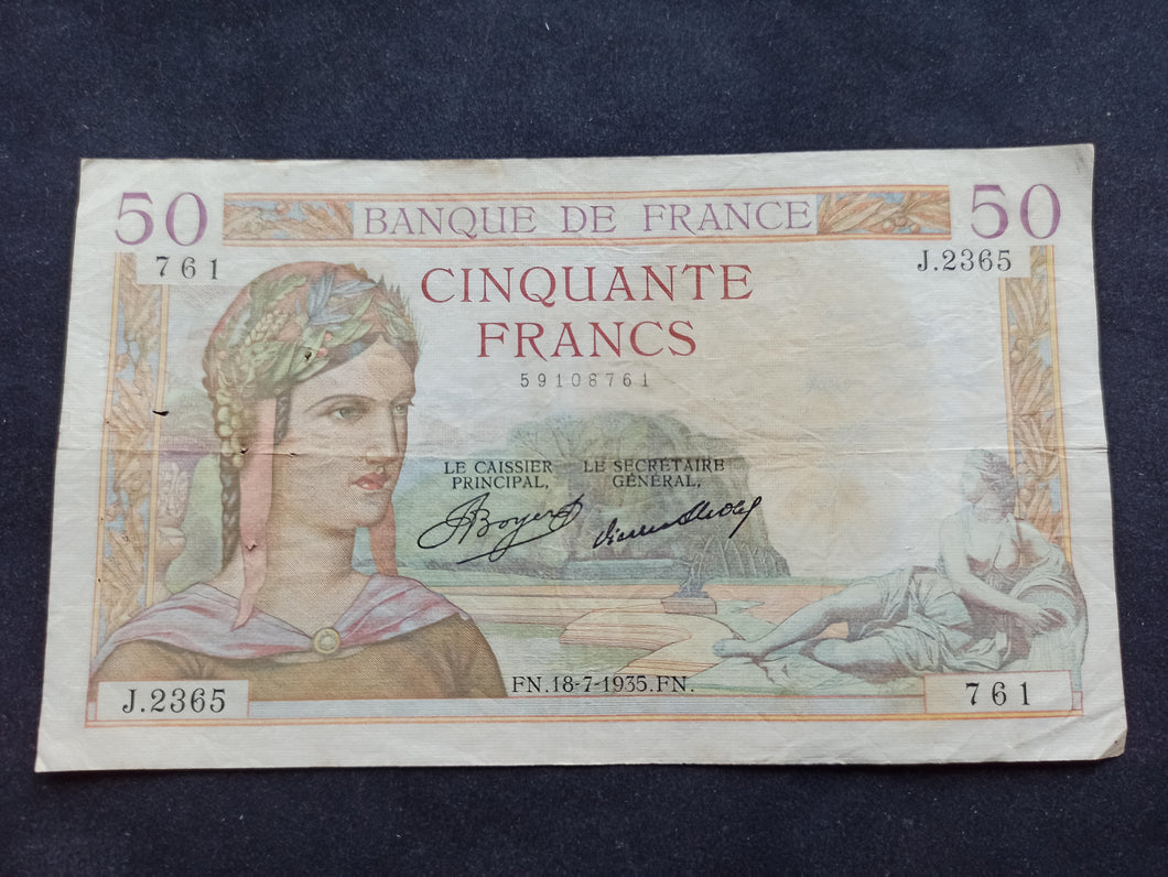 50 Francs Cérès (18-7-1935)