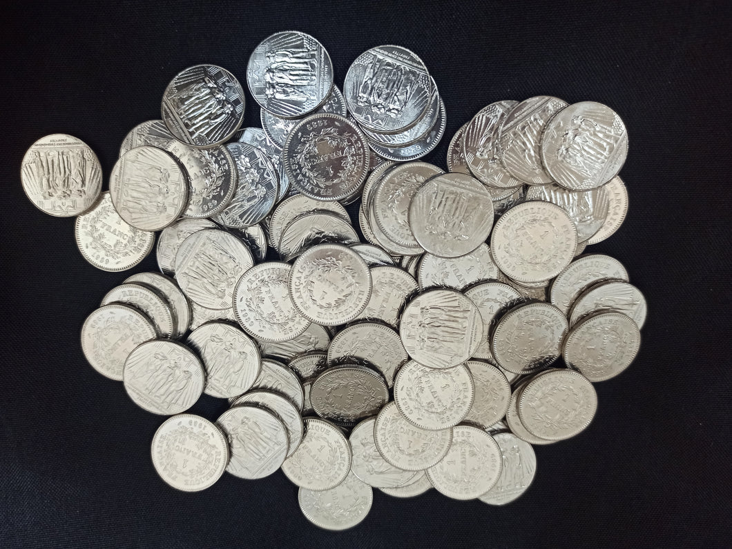 Lot de 100 X 1 Franc Commémorative Nickel 1989 états Généraux Neuves / UNC / FDC Sortie de Rouleau