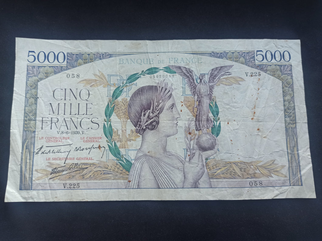 5000 Francs Victoire (8-6-1939)