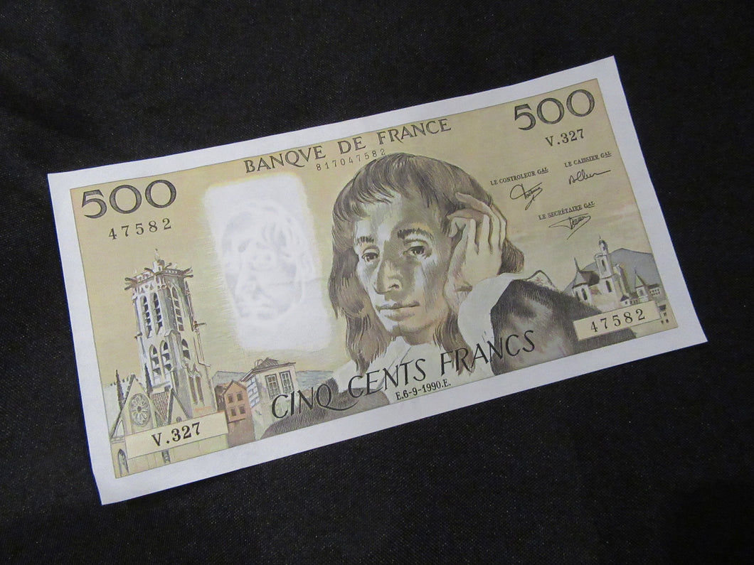 Superbe Billet de 500 Francs Pascal
