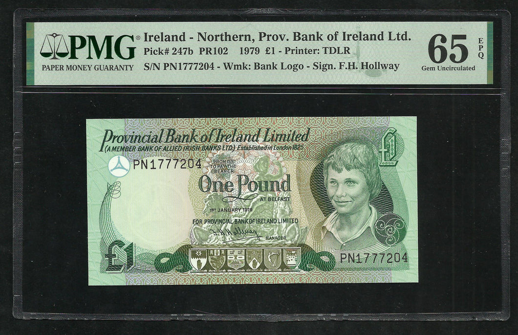 Ireland Northern : One Pound 1979 ; PMG : Gem UNC 65 ; EPQ