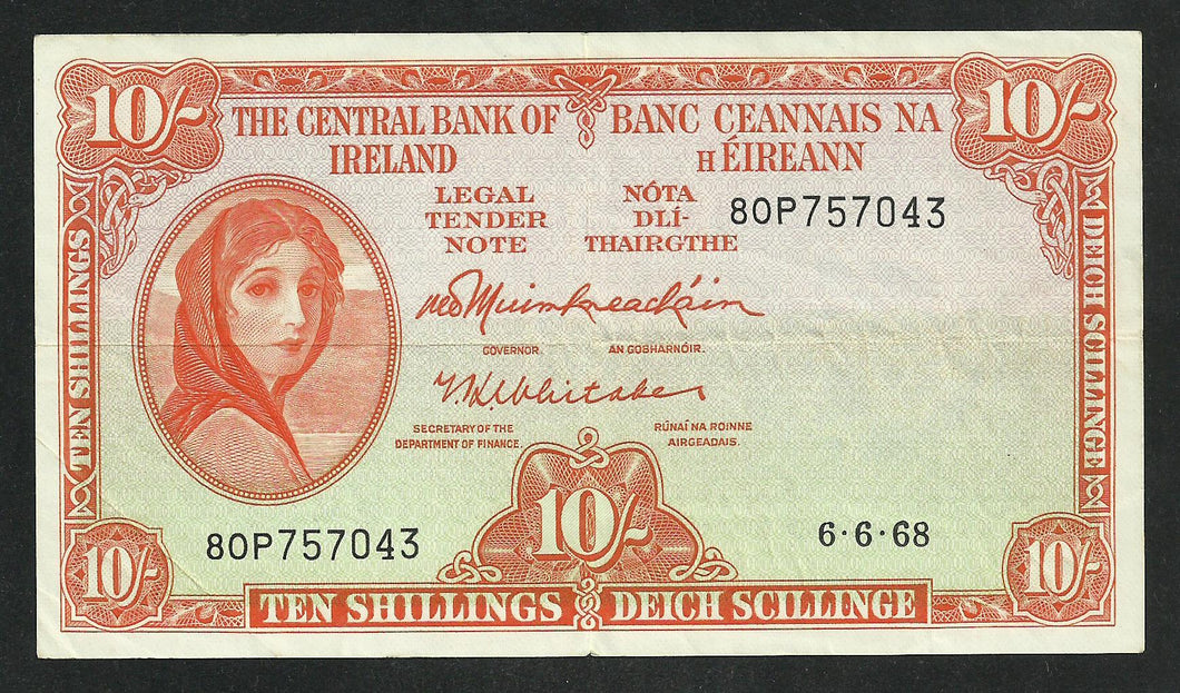 Irlande : 10 Shillings 1968