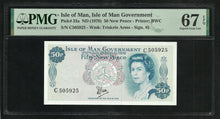 Charger l&#39;image dans la galerie, Isle of Man : 50 Pence 1979 ; PMG : Superb Gem UNC 67 ; EPQ
