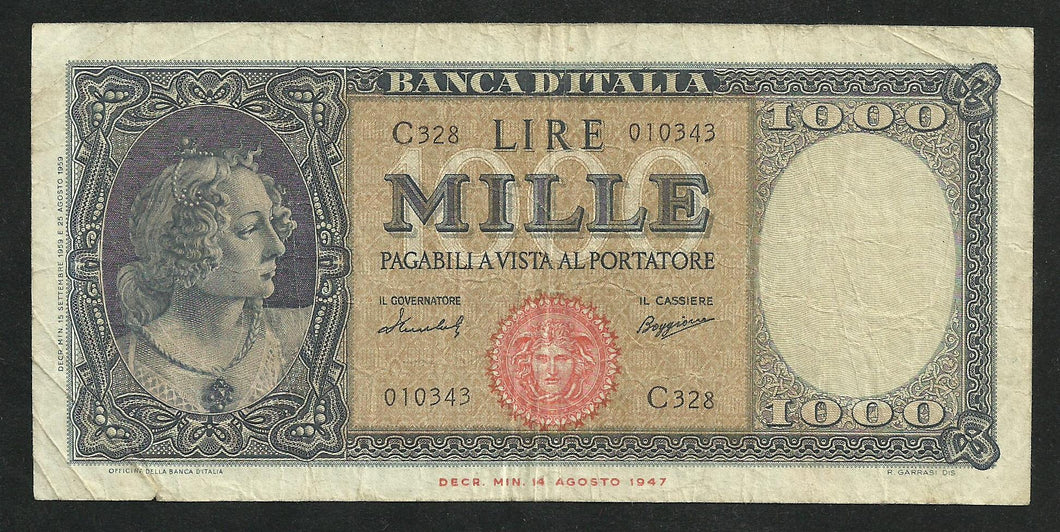 Italie : 1000 Lire 1959