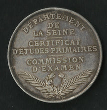 Charger l&#39;image dans la galerie, Médaille Argent Seine : Certificat études primaires / Commission d&#39;examen

