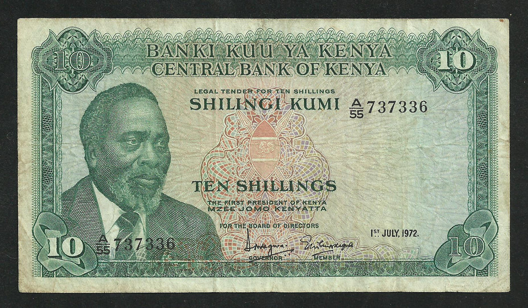 Kenya : 10 Shillings 1972