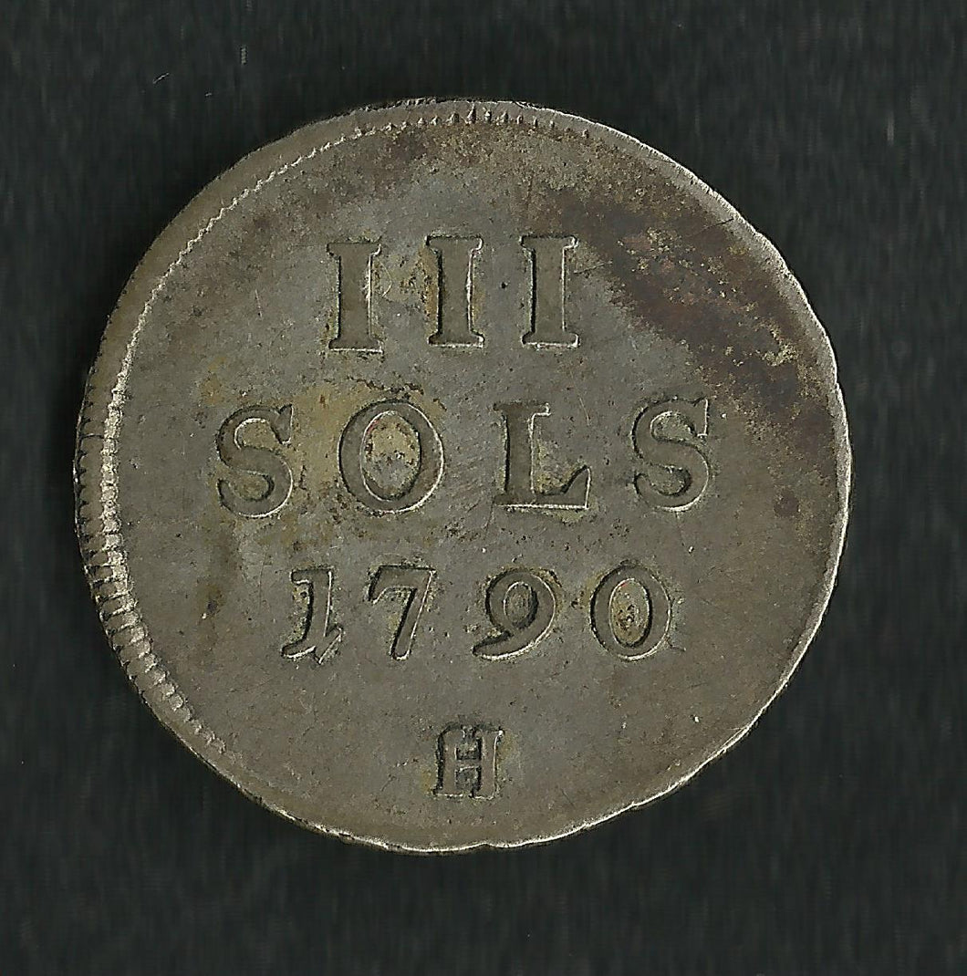 Luxembourg : III 3 Sols 1790 H ; Qualité