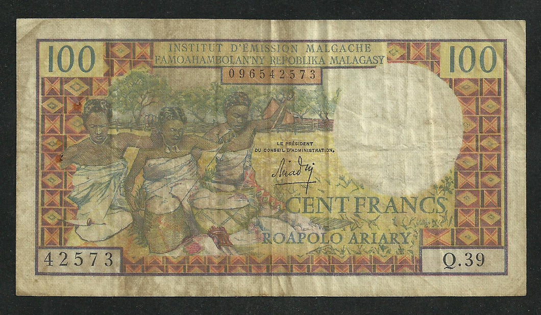 Madagascar : 100 Francs 1966