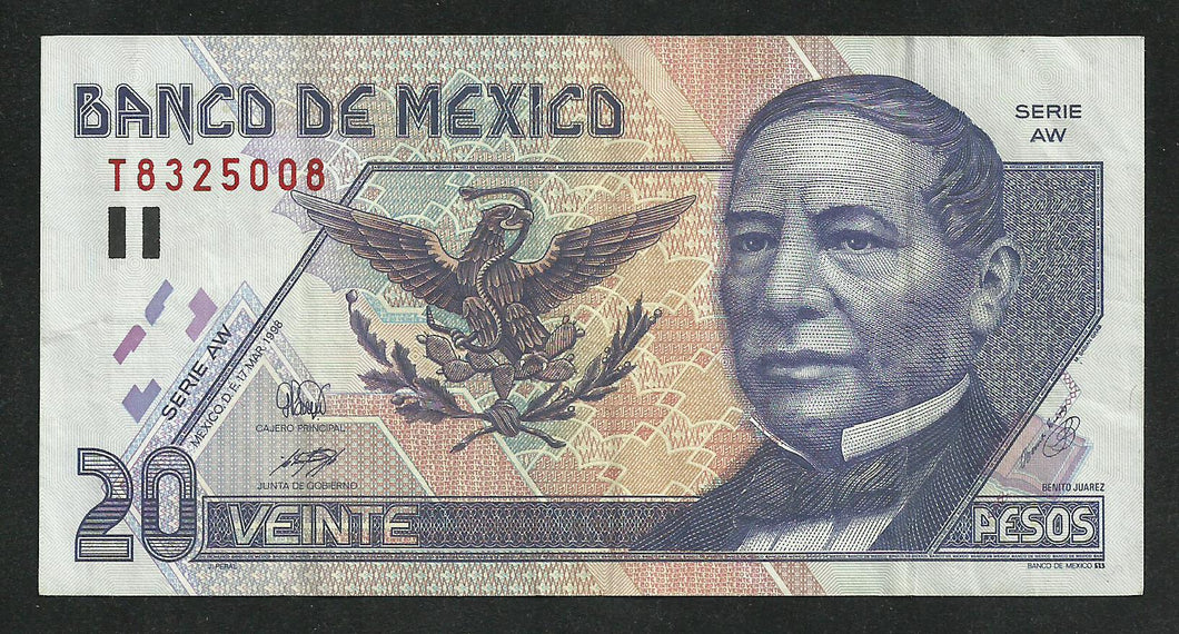 Mexique : 20 Pesos 1998