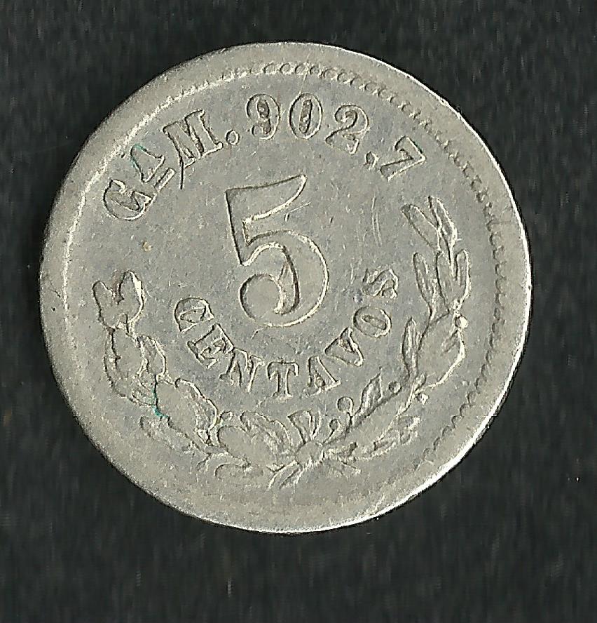 Mexique : 5 Centavos Argent 1894 CaM