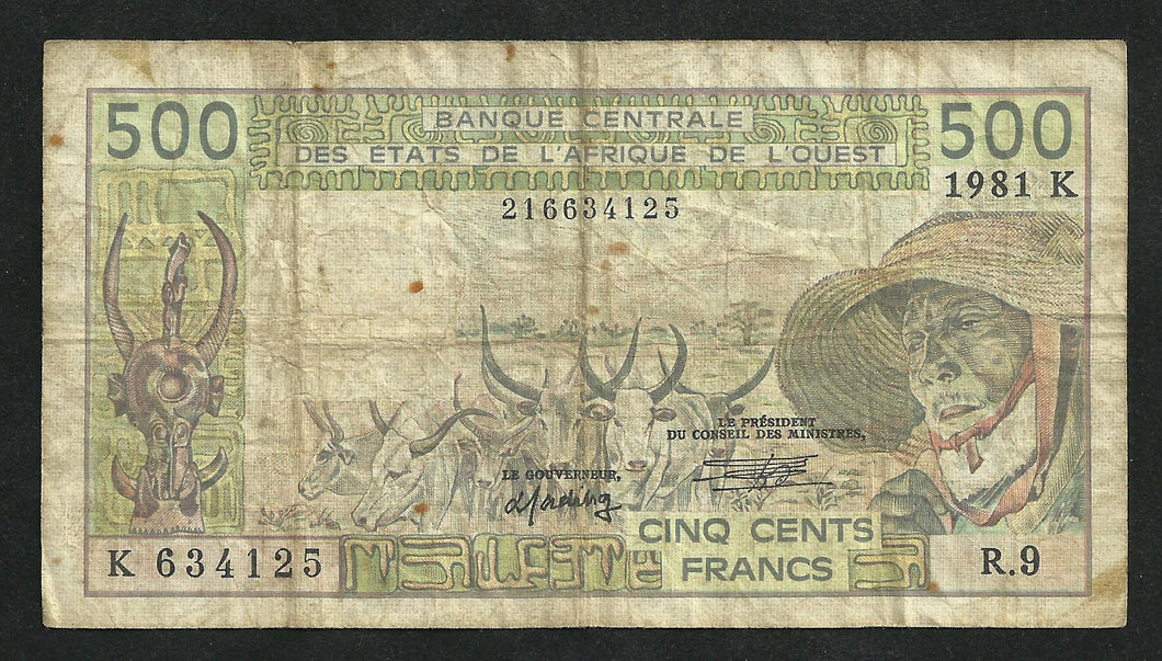 Afrique de l'Ouest : 500 Francs 1981 K Sénégal