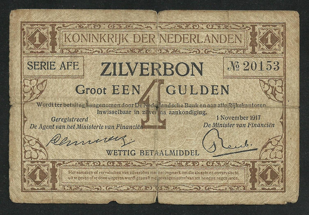 Pays Bas : 1 Gulden 1917